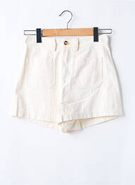 Short fermeture zippée sous rabat boutonné beige GRACE & MILA femme