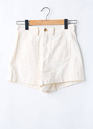 Short fermeture zippée sous rabat boutonné beige GRACE & MILA femme