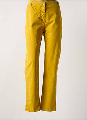 Pantalon slim tissage popeline taille normale jaune MALOKA femme