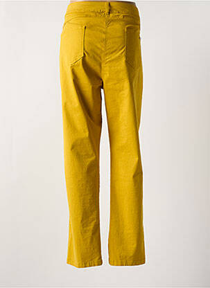 Pantalon slim tissage popeline taille normale jaune MALOKA femme