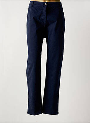 Pantalon slim tissage popeline taille normale bleu MALOKA femme