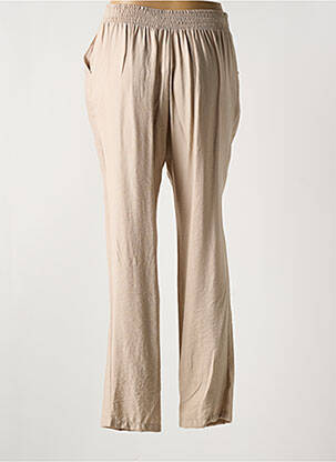 Pantalon droit tissage crêpe taille normale beige REVD'ELLE femme