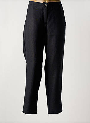 Pantalon chino fermeture zippée sous rabat boutonné taille normale noir MALOKA femme