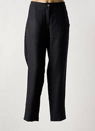 Pantalon chino fermeture zippée sous rabat boutonné taille normale noir MALOKA femme