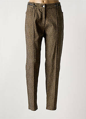 Pantalon chino fermeture zippée sous rabat boutonné taille normale marron MADO ET LES AUTRES femme