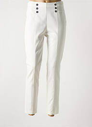 Pantalon 7/8 taille à pinces taille normale blanc JUS D'ORANGE femme