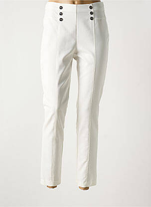 Pantalon 7/8 coupe cigarette taille normale blanc JUS D'ORANGE femme