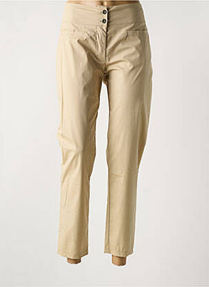 Pantalon 7/8 tissage popeline taille normale vert MALOKA femme