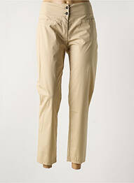 Pantalon 7/8 tissage popeline taille normale vert MALOKA femme