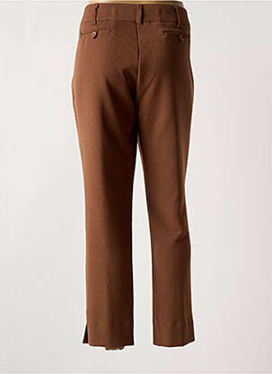 Pantalon 7/8 taille à pinces taille normale marron QUATRE VINGT JOURS femme