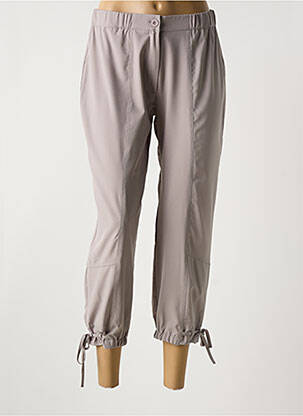 Pantacourt taille haute taille haute gris QUATRE VINGT JOURS femme