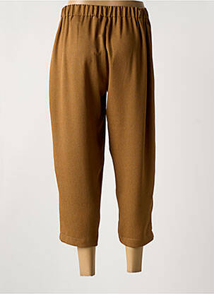Pantalon 7/8 taille haute taille haute marron QUATRE VINGT JOURS femme