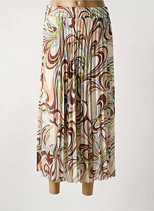 Jupe longue imprimé fantaisie marron MM PARIS femme