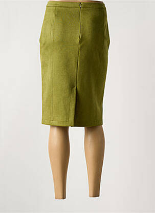Jupe mi-longue stretch vert QUATRE VINGT JOURS femme