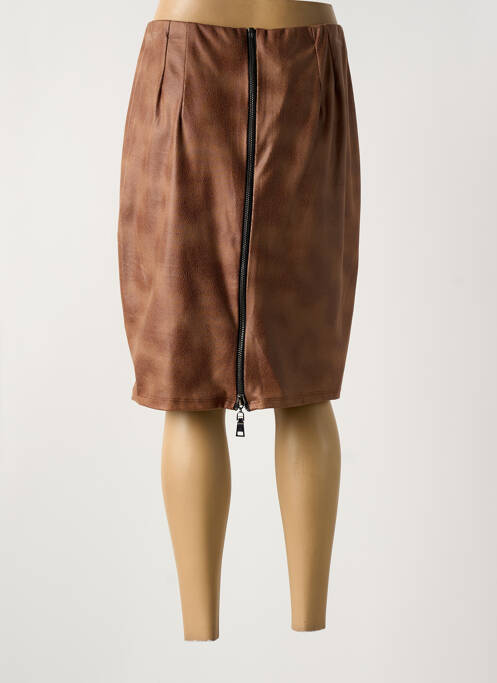 Jupe mi-longue marron REVD'ELLE pour femme