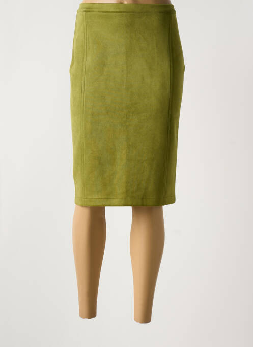 Jupe mi-longue vert QUATRE VINGT JOURS pour femme