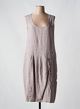 Robe mi-longue sans manche sans manche marron KOKOMARINA femme