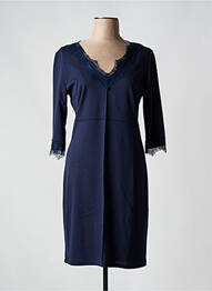 Robe mi-longue manches 3/4 manches 3/4 bleu REVD'ELLE femme