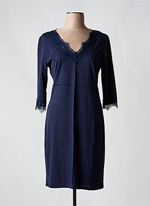 Robe mi-longue manches 3/4 manches 3/4 bleu REVD'ELLE femme