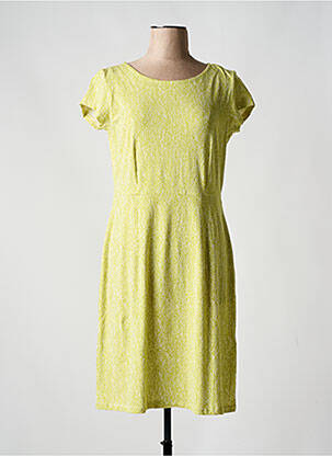 Robe mi-longue manches courtes manches courtes vert LILY & ME femme