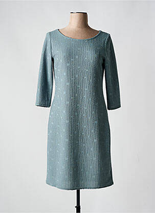 Robe mi-longue manches 3/4 manches 3/4 vert MIELO MODA femme