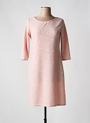 Robe mi-longue manches 3/4 manches 3/4 rose MIELO MODA femme