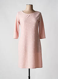 Robe mi-longue manches 3/4 manches 3/4 rose MIELO MODA femme