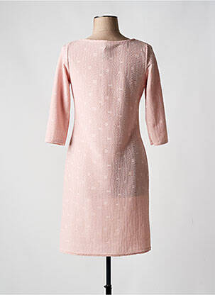 Robe mi-longue manches 3/4 manches 3/4 rose MIELO MODA femme