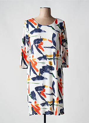 Robe courte manches 3/4 manches 3/4 bleu FOR EVER femme