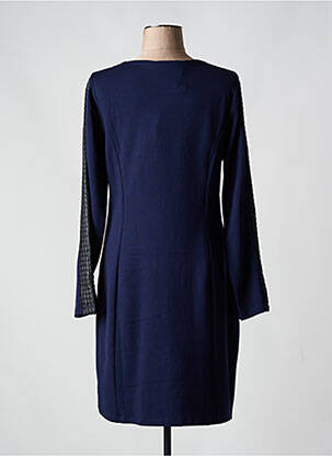 Robe mi-longue manches longues manches longues bleu MALOKA femme