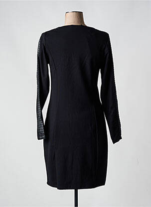 Robe mi-longue manches longues manches longues noir MALOKA femme