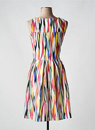 Robe mi-longue imprimé fantaisie sans manche jaune FILLE A SUIVRE femme