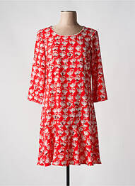 Robe courte manches 3/4 manches 3/4 rouge FILLE A SUIVRE femme