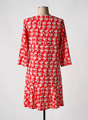 Robe courte manches 3/4 manches 3/4 rouge FILLE A SUIVRE femme