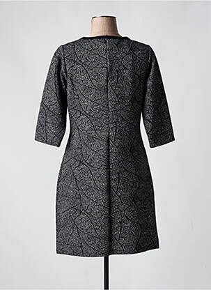 Robe mi-longue manches 3/4 manches 3/4 noir MALOKA femme