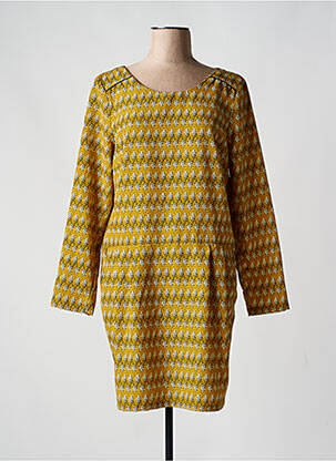 Robe courte manches longues manches longues jaune LES FILLES DE NEAUX femme