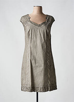 Robe courte manches courtes manches courtes gris MALOKA femme