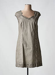 Robe courte manches courtes manches courtes gris MALOKA femme