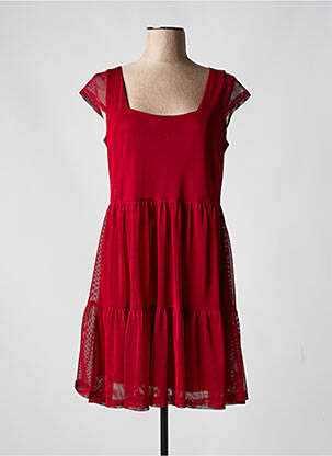 Robe courte manches courtes manches courtes rouge SMASH WEAR femme