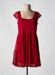 Robe courte coupe évasée manches courtes rouge SMASH WEAR femme