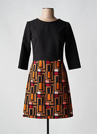 Robe courte manches 3/4 manches 3/4 orange QUATRE VINGT JOURS femme