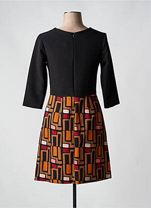 Robe courte manches 3/4 manches 3/4 orange QUATRE VINGT JOURS femme