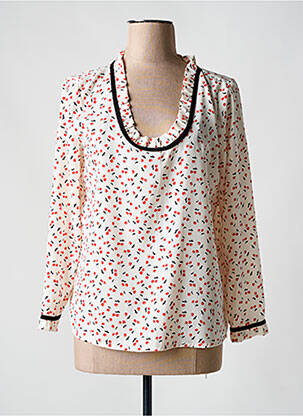 Top imprimé fantaisie manches 3/4 beige HIPPOCAMPE femme