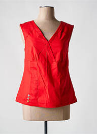 Top coupe cintrée sans manche rouge MALOKA femme