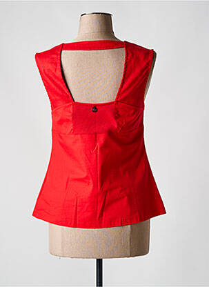 Top coupe cintrée sans manche rouge MALOKA femme