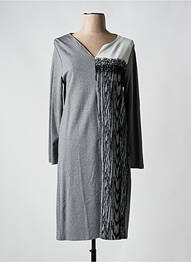 Robe mi-longue manches longues manches longues gris MALOKA femme