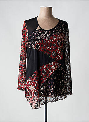 Tunique manches longues légère et transparente noir FELINO femme