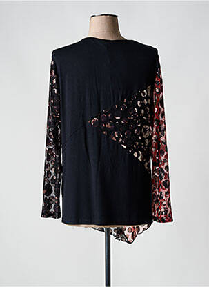 Tunique manches longues légère et transparente noir FELINO femme