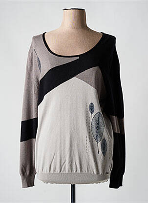 Pull stretch manches longues gris FELINO femme