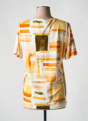 T-shirt imprimé fantaisie manches courtes orange QUATRE VINGT JOURS femme